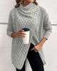 Casual Solid Colour Sweater with Side Slit