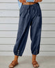 High-Waist Button-Front Ankle-Length Pants