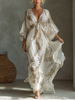 Morrisa - Ivory and Taupe Chiffon Maxi Dress