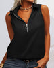 Solid Zip-Front Tank Top