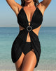 Three-Piece Swimsuit Set with Romantic Heart Detail