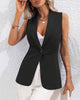 Single-Button Sleeveless Cardigan Coat