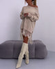 Slim-Fit Solid Colour Cold-Shoulder Sweater