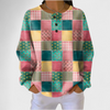 Agnes - Colourful Patchwork Print Sweater