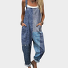 Isaline | Blue Graphic Patchwork Jumpsuit