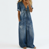 Garance | V-Neck Denim Jumpsuit
