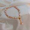 Gold Pink Pearl Bracelet