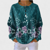 Nora - Teal Floral Design Sweater
