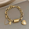 Chunky Gold Heart Bracelet
