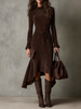 Isla | Suede Midi Dress with Tie Waist