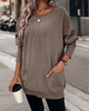 Relaxed-Fit Sweatshirt with Batwing Sleeves and Pockets
