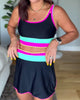 Elegant Three-Piece Colour-Block Swimsuit Set