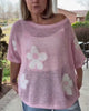 Crew Neck Sweater with Large Floral Cutout