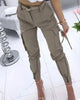 Solid Cargo Pants with Zipper