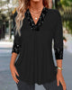 Casual Solid Colour Pleated Sequin Patchwork Top