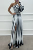 Annalise - One Shoulder Pleated Slit Maxi Dress