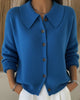Long-Sleeve Sweater with Buttoned Lapel