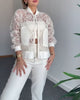 Solid Colour Cutout Lace Coat