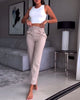Casual Solid Colour Trouser Pants with Pockets