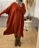 Solid Colour Sweater Dress with Batwing Sleeves