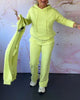 Solid Colour Hoodie & Pants Two-Piece Set