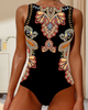Sleeveless Paisley Print One-Piece Swimsuit