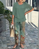 Fashion Printed Two-Piece Set with Straight-Leg Pants
