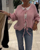 Casual Long-Sleeve Lace-Up Cardigan in Solid Colour