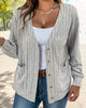 Long-Sleeve Solid Colour V-Neck Jacket