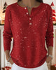 Long-Sleeve Crew-Neck Sweater with Buttons
