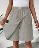 Casual Solid Shorts with Pocket Detail
