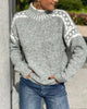 Mock-Neck Sweater with Contrast Print