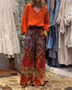 Relaxed Fit Pants with Printed Pockets