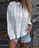 Casual Embroidered Cutout Polo Shirt