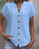 Blue Drop-Shoulder Blouse