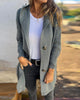 Casual Hooded Cardigan with Buttoned Pocket in Solid Colour