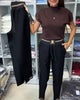 Elegant Drawstring Pants with Elastic Waist