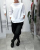 100% Cotton Casual Solid Colour Wide-Collar Blouse