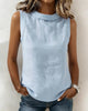 Elegant Collarless Sleeveless Blouse