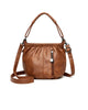 Casual Pleated Soft Leather Bucket Shoulder Bag