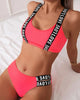 Two-Piece Bikini with Lettered Straps