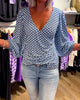 Long-Sleeve Top with Deep V-Neck