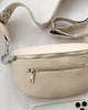 Zip Shoulder Bag with Contrast Straps