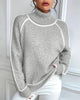 Trendy Mock-Neck Sweater with Contrast Colour