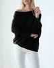 Innovative Draped Asymmetric Knit Sweater