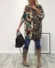Patchwork Leopard Print Lapel Shirt