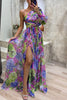 Cleofe - Floral Pleated One-Shoulder Dress