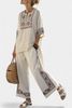 Tameric | Embroidered Blouse & Wide Pants
