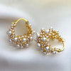 Vintage Gold & Pearl Hoop Earrings