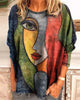 Long-Sleeve Top with Silhouette Print